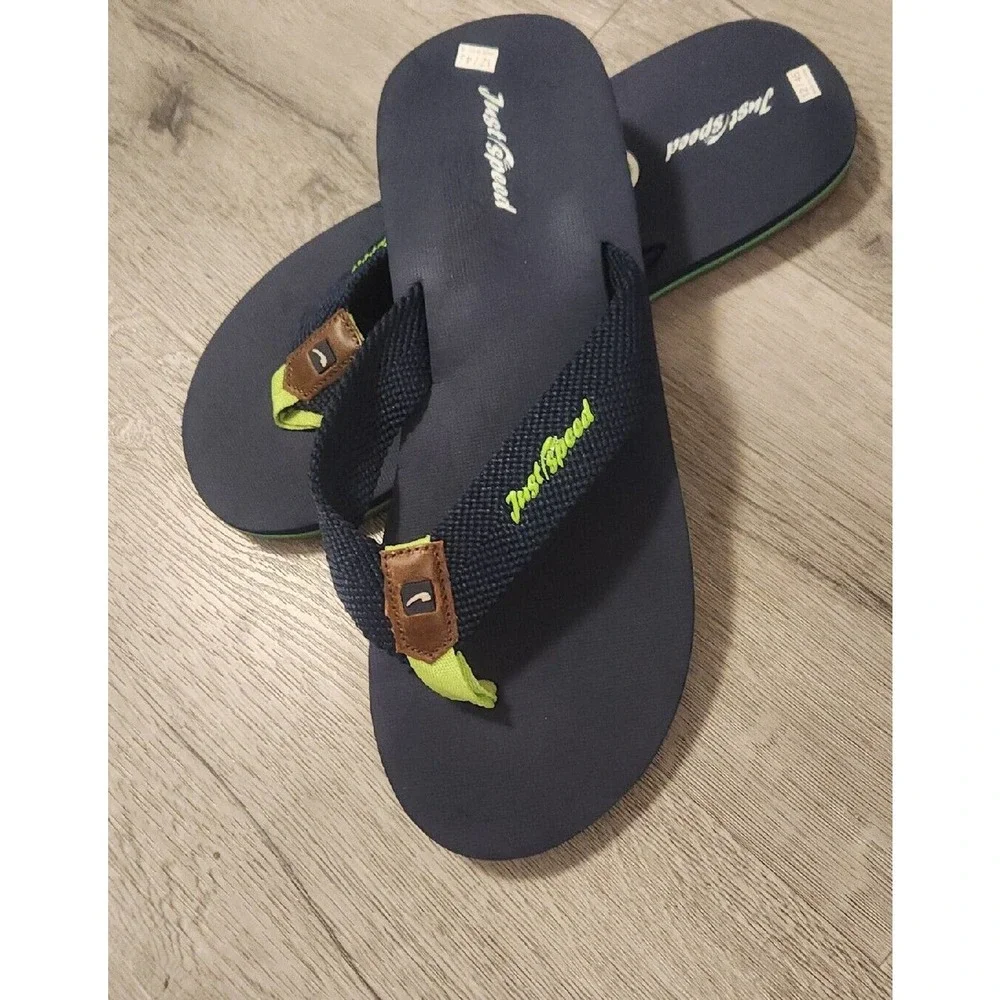 Just Speed Mens‎ Flip Flop Sandals Blue Slip On 12